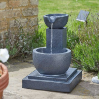 Fontaine solaire avec batterie Chutes Fengshui hauteur 50cm                     
