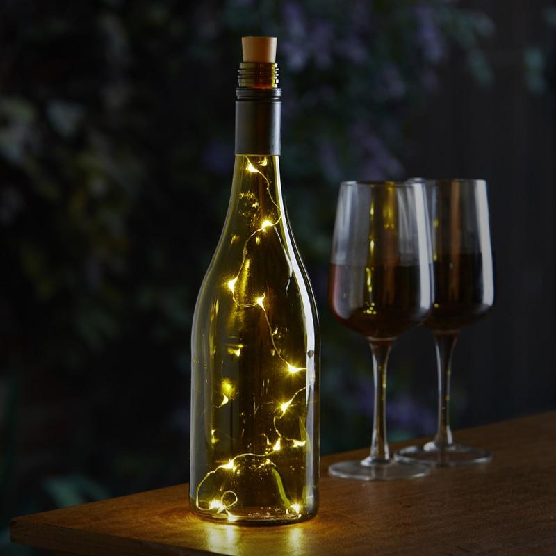 Bouteille déco lumineuse avec guirlande led