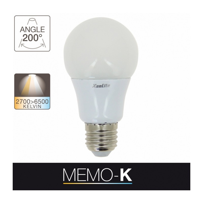 Ampoule Led programmable Memo-K E27 806 lumens 10W type de blanc