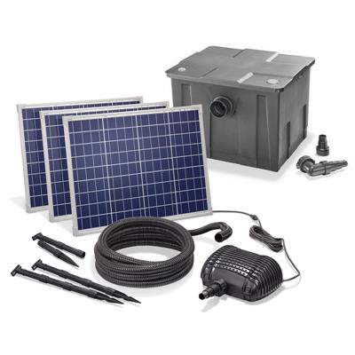 Kit pompe solaire bassin avec filtre gros débit Premium 5000L-150W              