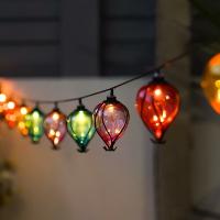 Guirlande solaire lumineuse avec 10 ballons arc-en-ciel                         