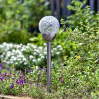 Balise solaire Globe 10 cm verre craquelé, pack de 5