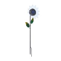 LOT DE 3 PIQUETS DÉCORATIFS FLEURS SOLAIRES H 85CM                              