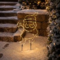 Père noel solaire 60cm blanc chaud                                              