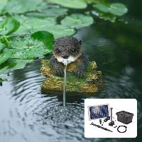 Kit fontaine loutre avec pompe solaire directe 600L - 10W                       