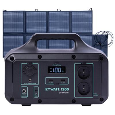 Kit complet autonome avec batterie Lithium 1200 W et panneau solaire pliant 160W