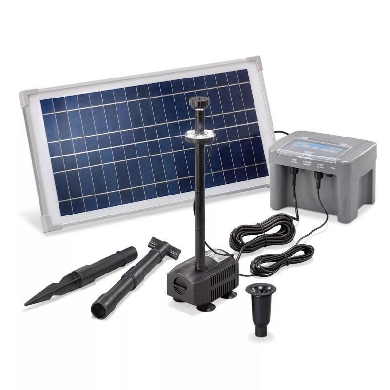 Pompe de bassin solaire efficace avec éclairage et batterie pour