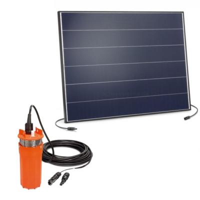Kit solaire 150W avec pompe immergée 18V DC pour puits, forage, réserve d'eau, 360 l/h, 30m maxi, connexions MC4