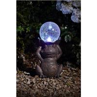 Grenouille Globe verre craquelé solaire                                         