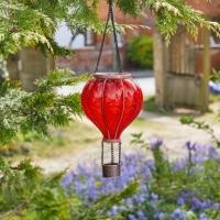 Lanterne type ballon montgolfière effet flamme à énergie solaire                