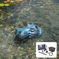 Kit fontaine hippopotame avec pompe solaire directe 600L - 10W                  