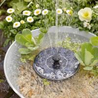 Fontaine solaire disque flottant 130l/h éclairage blanc chaud                   