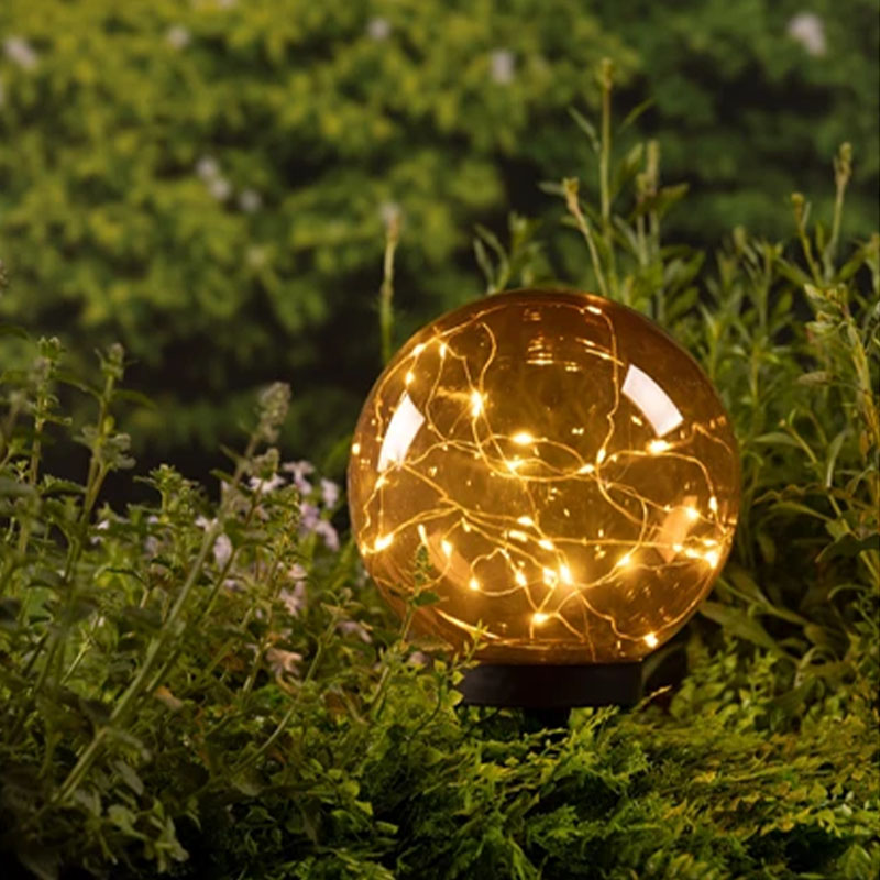 Boule solaire Ifrit avec filament led blanc chaud 20 cm                         