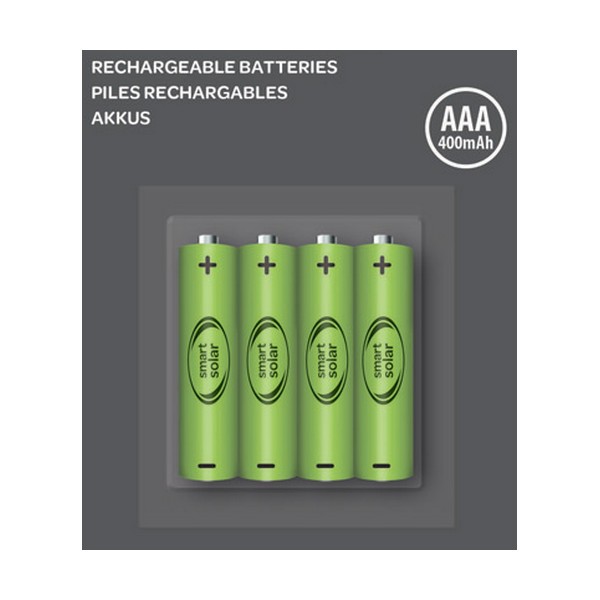 Lot de 20 piles rechargeables AAA NiCd 1,2 V 400 mAh pour lampes solaires  de jardin