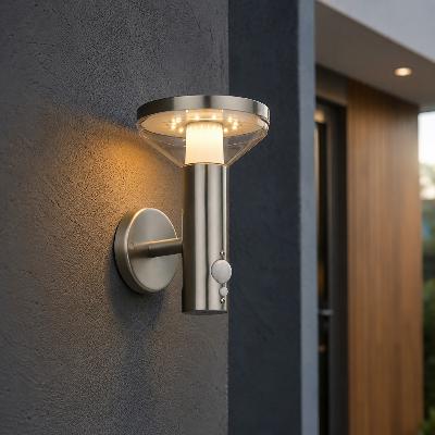 Applique murale solaire Antonia acier 200 lumens avec détecteur de mouvement    