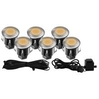 Kit 6 mini spots led encastrable blanc chaud