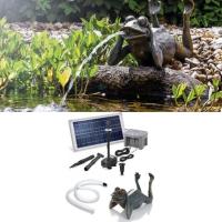 Fontaine solaire Grenouille paresseuse  avec kit pompe solaire 500 l/h 15W batterie et led