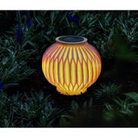 Lampe lanterne solaire résine grès translucide Ibiza