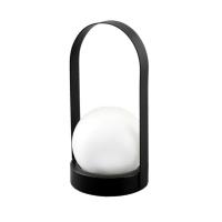 Lampe lanterne solaire métal boule verre fumé                                   