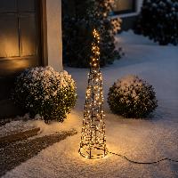 Sapin de noel solaire cone lumineux 50cm blanc chaud                            