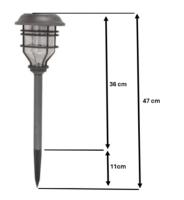 Borne solaire Capra à piquer en fonte d'aluminium gris optique en verre craq    