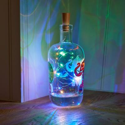 Guirlande lumineuse pour bouteille 12 leds multicolores à piles                 