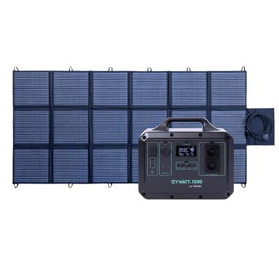 Kit complet autonome avec batterie Lithium 1500 W et panneau solaire pliant 400W