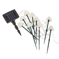 Champignon lumineux solaire blanc chaud  - Lot de 10                            