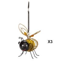 Abeille solaire lumineuse à suspendre, boite de 3
