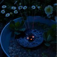 Fontaine solaire disque flottant 130l/h éclairage coloré                        