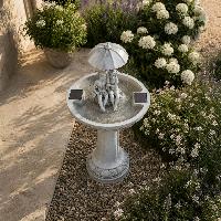 Fontaine solaire bain d'oiseau Parapluie hauteur 82cm                           