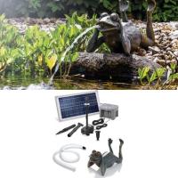 Fontaine solaire Grenouille paresseuse  avec kit pompe solaire 500 l/h 15W, batterie et led