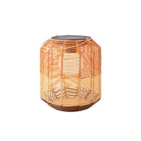 Lanterne solaire résine tressée beige et rouge 20 lumens                        