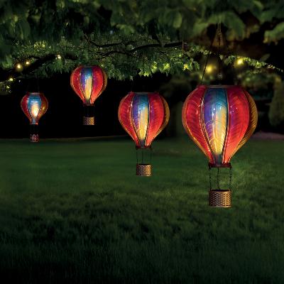 Lanterne solaire type ballon montgolfière h 37cm                                