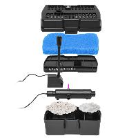 Kit pompe bassin solaire avec batterie et filtre uv : jet d eau 800l - 12w      