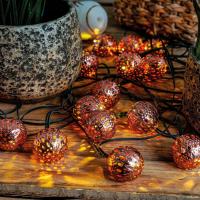 Guirlande solaire orientale 20 lampions led blanc chaud