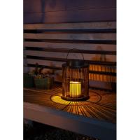 Lampe lanterne solaire décorative métal bougie H 26 cm
