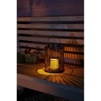 Lampe lanterne solaire décorative métal bougie H 26 cm                          