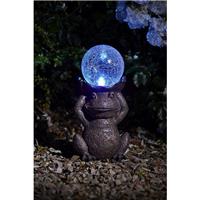 Grenouille Globe verre craquelé solaire                                         