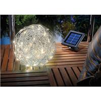 Boule solaire aluminium 50 leds blanc chaud                                     