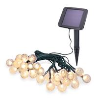 Guirlande solaire 30 boules à bulles led blanc chaud                            