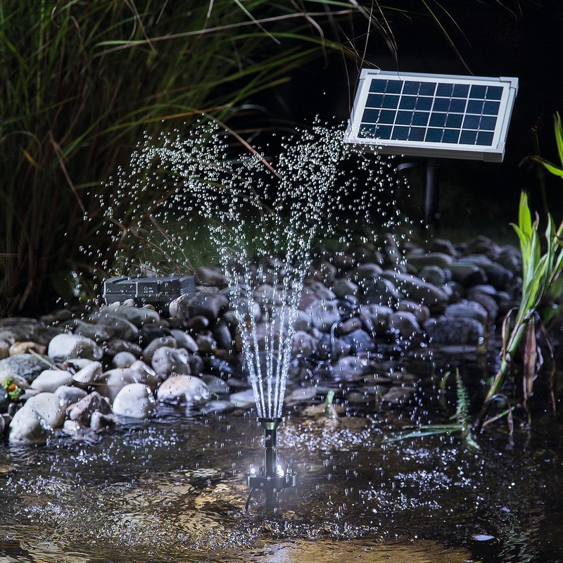 XVX Fontaine solaire 3 W - Pompe de bassin solaire avec lumière LED - Pour  bassin de jardin