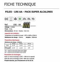 Pile alcaline 1,5V LR6 AA, Pack de 4                                            