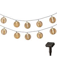 Guirlande solaire 10 boules aspect rotin                                        
