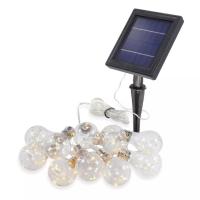 Guirlande solaire 10 ampoules à filament de 10 leds blanc chaud