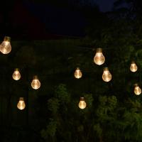 Guirlande solaire 20 ampoules Festoon blanc chaud