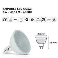 Ampoule spot led 12V GU5.3 blanc neutre 4000K 6W 490lm 120°                     