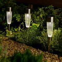 Balises solaires flûte inox à piquer, boite de 10