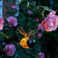 Abeille solaire lumineuse à suspendre, boite de 3
