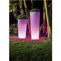 Pot lumineux solaire Ficus 80 SmartTech, recharge solaire ou USB, avec telecommande
